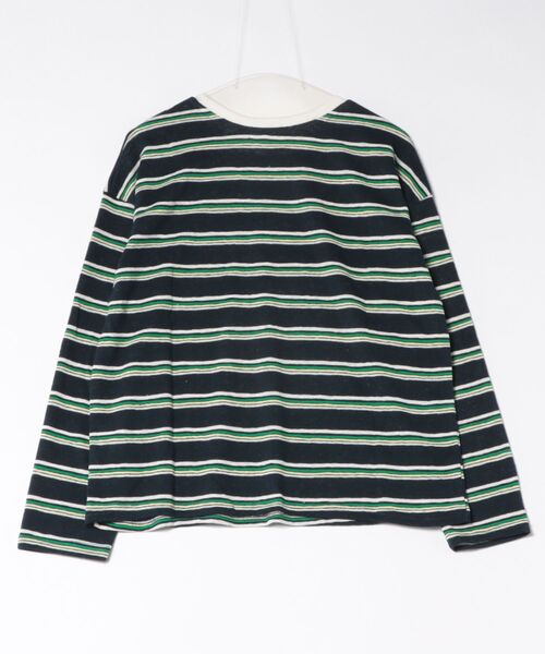 210nouve(トゥージュヌーブ)の「配色 マルチボーダー リンガー ロンT(Tシャツ/カットソー・レディース・ダークブラウン/ネイビー/グレー・FREE)」の4枚目の写真