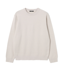 男性ベーシックラウンドネックプルオーバーニット (LT-BEIGE) (HBALK92)