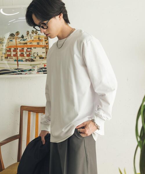SENSE OF PLACE by URBAN RESEARCH(センスオブプレイスバイアーバンリサーチ)の「『イージーケア/吸水速乾』コンフォートロングTシャツ(Tシャツ/カットソー・メンズ・ホワイト/チャコールグレー/ブルー系その他・X-LARGE/MEDIUM/LARGE)」の17枚目の写真
