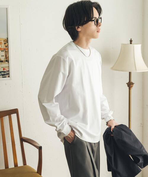 SENSE OF PLACE by URBAN RESEARCH(センスオブプレイスバイアーバンリサーチ)の「『イージーケア/吸水速乾』コンフォートロングTシャツ(Tシャツ/カットソー・メンズ・ホワイト/チャコールグレー/ブルー系その他・X-LARGE/MEDIUM/LARGE)」の5枚目の写真