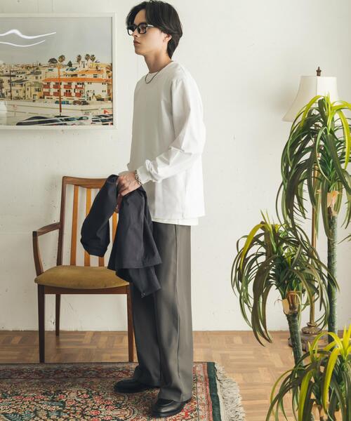 SENSE OF PLACE by URBAN RESEARCH(センスオブプレイスバイアーバンリサーチ)の「『イージーケア/吸水速乾』コンフォートロングTシャツ(Tシャツ/カットソー・メンズ・ホワイト/チャコールグレー/ブルー系その他・X-LARGE/MEDIUM/LARGE)」の6枚目の写真
