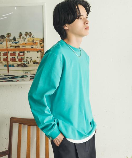 SENSE OF PLACE by URBAN RESEARCH(センスオブプレイスバイアーバンリサーチ)の「『イージーケア/吸水速乾』コンフォートロングTシャツ(Tシャツ/カットソー・メンズ・ホワイト/チャコールグレー/ブルー系その他・X-LARGE/MEDIUM/LARGE)」の21枚目の写真