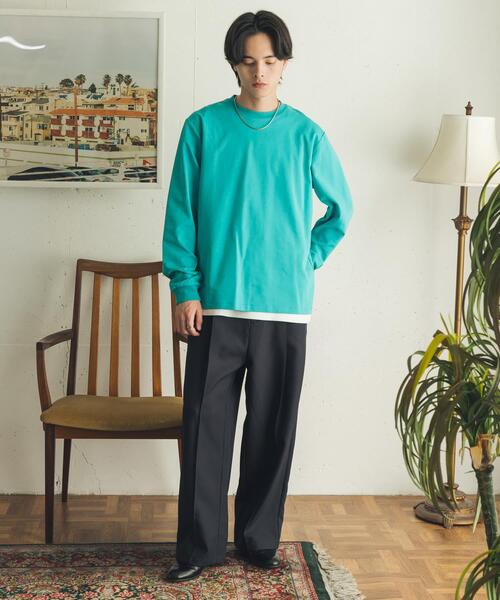 SENSE OF PLACE by URBAN RESEARCH(センスオブプレイスバイアーバンリサーチ)の「『イージーケア/吸水速乾』コンフォートロングTシャツ(Tシャツ/カットソー・メンズ・ホワイト/チャコールグレー/ブルー系その他・X-LARGE/MEDIUM/LARGE)」の22枚目の写真