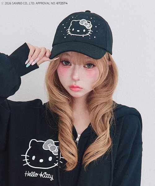 OLIVE des OLIVE(オリーブデオリーブ)の「HELLO KITTY キャップ(キャップ・レディース・ピンク/ブラック・FREE)」の5枚目の写真