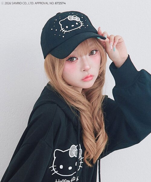 OLIVE des OLIVE(オリーブデオリーブ)の「HELLO KITTY キャップ(キャップ・レディース・ピンク/ブラック・FREE)」の6枚目の写真