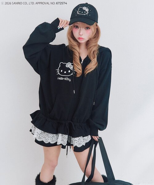 OLIVE des OLIVE(オリーブデオリーブ)の「HELLO KITTY キャップ(キャップ・レディース・ピンク/ブラック・FREE)」の7枚目の写真
