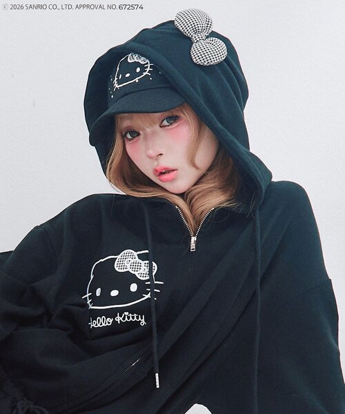 OLIVE des OLIVE(オリーブデオリーブ)の「HELLO KITTY キャップ(キャップ・レディース・ピンク/ブラック・FREE)」の9枚目の写真