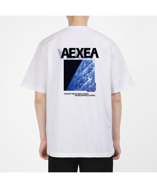 AEXEA(アクシー)の「宇宙旅行 半袖Tシャツ E04BRD_ABX10204(Tシャツ/カットソー・メンズ・ブラック/ホワイト/ブルー/グレー系その他・L/S/XL/M)」の2枚目の写真
