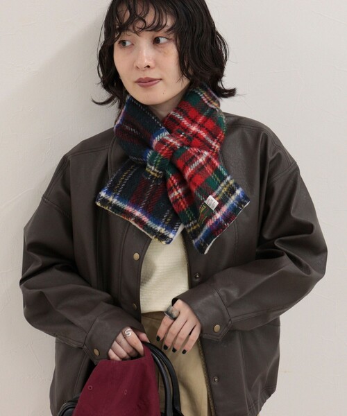 fredy emue(フレディエミュ)の「【TWEEDMILL/ツイードミル】別注カラーウール×フリースリバーマフラー(ストール/ショール・レディース・ホワイト系その他/グレー系その他/ブラック系その他/レッド系その他/ブルー系その他・FREE)」の18枚目の写真