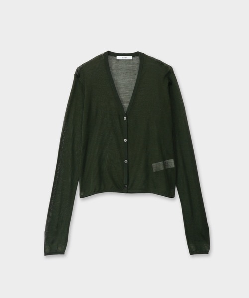 CINOH(チノ)の「SILK CARDIGAN(カーディガン/ボレロ・レディース・カーキ/グレー・36/38)」の1枚目の写真