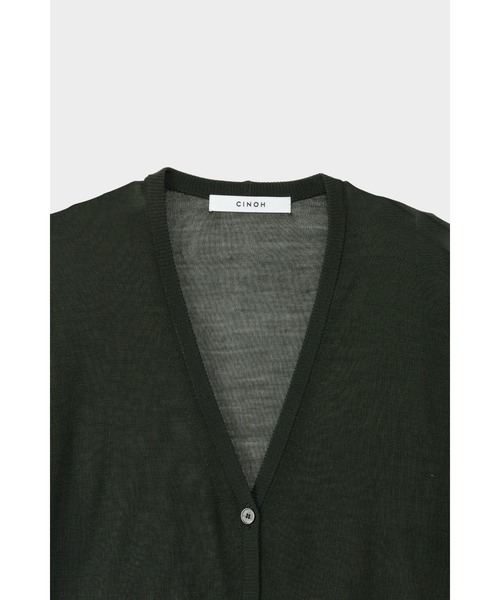 CINOH(チノ)の「SILK CARDIGAN(カーディガン/ボレロ・レディース・カーキ/グレー・36/38)」の6枚目の写真