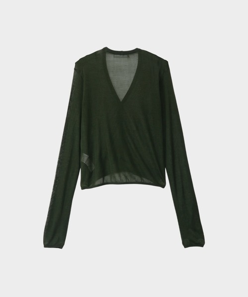 CINOH(チノ)の「SILK CARDIGAN(カーディガン/ボレロ・レディース・カーキ/グレー・36/38)」の8枚目の写真