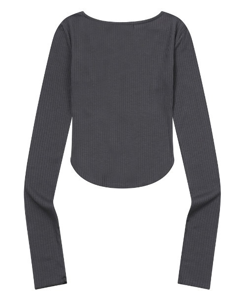 MUCENT(ムセント)の「A'GEM/9 × .kom 『MUCENT/ムセント』 VERION STRAP RIBBON LONG SLEEVE TEE/VERION ストラップリボン長袖Tシャツ(Tシャツ/カットソー・レディース・ベージュ/ホワイト/チャコールグレー・FREE)」の4枚目の写真