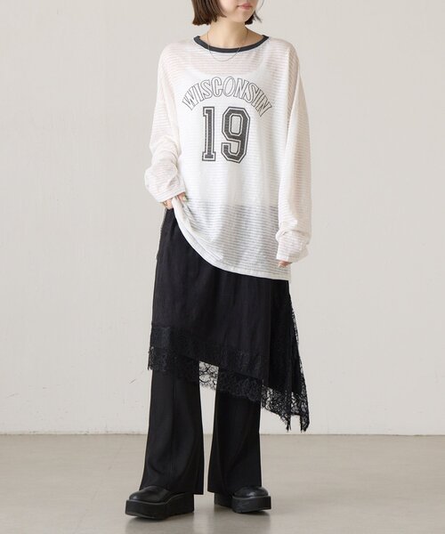 LIVETART(リヴェタート)の「No.19シアボーダーTee《FRIPIER》(Tシャツ/カットソー・レディース・ホワイト・FREE)」の2枚目の写真