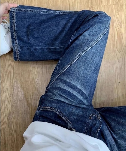 NEW GENTLEMAN(ニュージェントルマン)の「シェルビーデニム ワイドバギー ルーズ パンツ(デニムパンツ・レディース・ブルー・S/M/L)」の6枚目の写真
