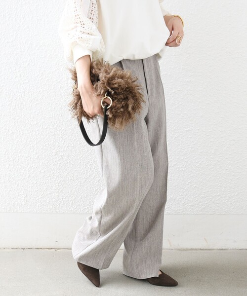 SHIPS(シップス)の「〈洗濯機可能〉FUNCTION セミ ワイド パンツ 26AW(スラックス・レディース・ネイビー/ベージュ系・40/38/36/34)」の19枚目の写真