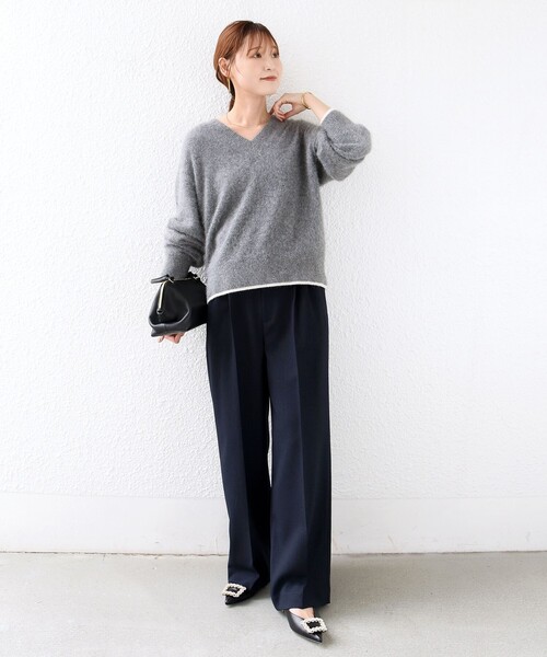 SHIPS(シップス)の「〈洗濯機可能〉FUNCTION セミ ワイド パンツ 26AW(スラックス・レディース・ネイビー/ベージュ系・40/38/36/34)」の17枚目の写真