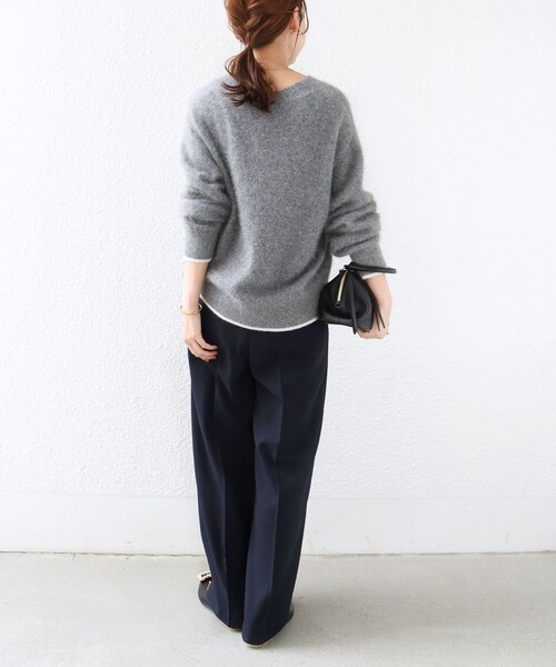 SHIPS(シップス)の「〈洗濯機可能〉FUNCTION セミ ワイド パンツ 26AW(スラックス・レディース・ネイビー/ベージュ系・40/38/36/34)」の16枚目の写真