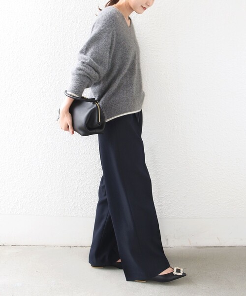 SHIPS(シップス)の「〈洗濯機可能〉FUNCTION セミ ワイド パンツ 26AW(スラックス・レディース・ネイビー/ベージュ系・40/38/36/34)」の14枚目の写真