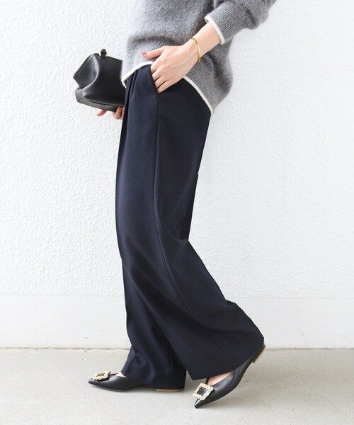 SHIPS(シップス)の「〈洗濯機可能〉FUNCTION セミ ワイド パンツ 26AW(スラックス・レディース・ネイビー/ベージュ系・40/38/36/34)」の12枚目の写真