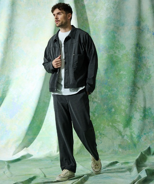 ACANTHUS（アカンサス）の「mj11924- Type1 WWⅡ Stripe Tropical Wool Jacket ウールストライプジャケット(JK2701)（その他アウター・メンズ・チャコール/ブラック・XL/L/M/S）」の6枚目の写真