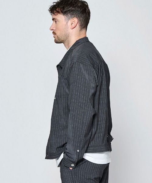 ACANTHUS（アカンサス）の「mj11924- Type1 WWⅡ Stripe Tropical Wool Jacket ウールストライプジャケット(JK2701)（その他アウター・メンズ・チャコール/ブラック・XL/L/M/S）」の7枚目の写真
