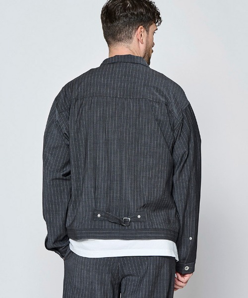 ACANTHUS（アカンサス）の「mj11924- Type1 WWⅡ Stripe Tropical Wool Jacket ウールストライプジャケット(JK2701)（その他アウター・メンズ・チャコール/ブラック・XL/L/M/S）」の8枚目の写真