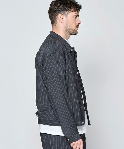 ACANTHUS（アカンサス）の「mj11924- Type1 WWⅡ Stripe Tropical Wool Jacket ウールストライプジャケット(JK2701)（その他アウター・メンズ・チャコール/ブラック・XL/L/M/S）」の9枚目の写真