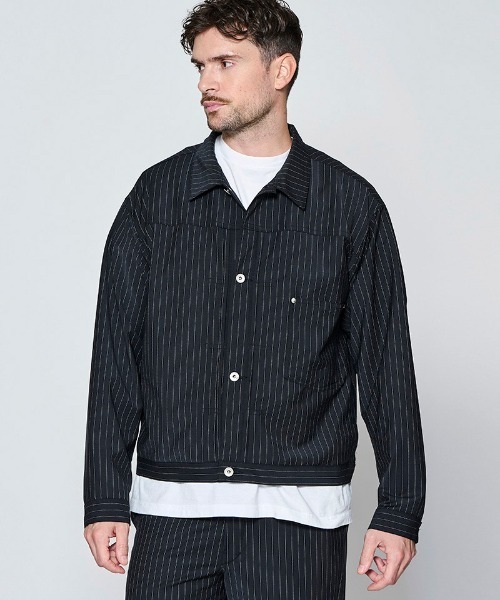 ACANTHUS（アカンサス）の「mj11924- Type1 WWⅡ Stripe Tropical Wool Jacket ウールストライプジャケット(JK2701)（その他アウター・メンズ・チャコール/ブラック・XL/L/M/S）」の11枚目の写真
