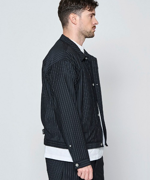 ACANTHUS（アカンサス）の「mj11924- Type1 WWⅡ Stripe Tropical Wool Jacket ウールストライプジャケット(JK2701)（その他アウター・メンズ・チャコール/ブラック・XL/L/M/S）」の14枚目の写真