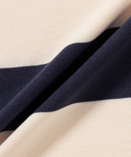 LACOSTE(ラコステ)の「テクスチャーロゴ ボーダーロングスリーブTシャツ(Tシャツ/カットソー・メンズ・アイボリー/イエロー/ダークグレー・4/3/2/5)」の4枚目の写真