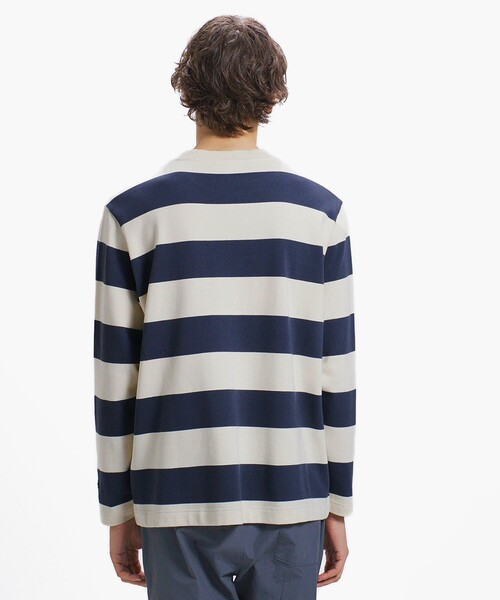 LACOSTE(ラコステ)の「テクスチャーロゴ ボーダーロングスリーブTシャツ(Tシャツ/カットソー・メンズ・アイボリー/イエロー/ダークグレー・4/3/2/5)」の6枚目の写真