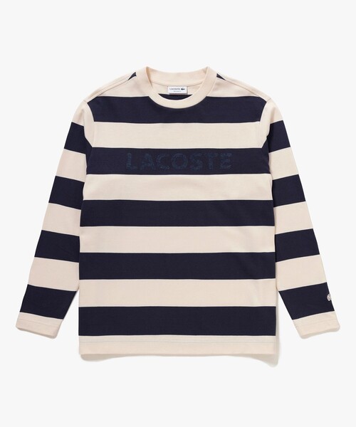 LACOSTE(ラコステ)の「テクスチャーロゴ ボーダーロングスリーブTシャツ(Tシャツ/カットソー・メンズ・アイボリー/イエロー/ダークグレー・4/3/2/5)」の8枚目の写真