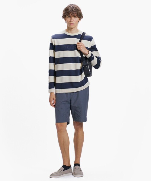 LACOSTE(ラコステ)の「テクスチャーロゴ ボーダーロングスリーブTシャツ(Tシャツ/カットソー・メンズ・アイボリー/イエロー/ダークグレー・4/3/2/5)」の11枚目の写真
