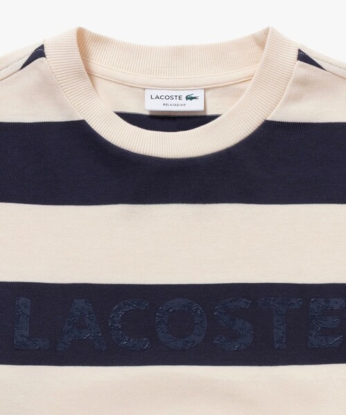 LACOSTE(ラコステ)の「テクスチャーロゴ ボーダーロングスリーブTシャツ(Tシャツ/カットソー・メンズ・アイボリー/イエロー/ダークグレー・4/3/2/5)」の13枚目の写真