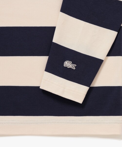 LACOSTE(ラコステ)の「テクスチャーロゴ ボーダーロングスリーブTシャツ(Tシャツ/カットソー・メンズ・アイボリー/イエロー/ダークグレー・4/3/2/5)」の15枚目の写真
