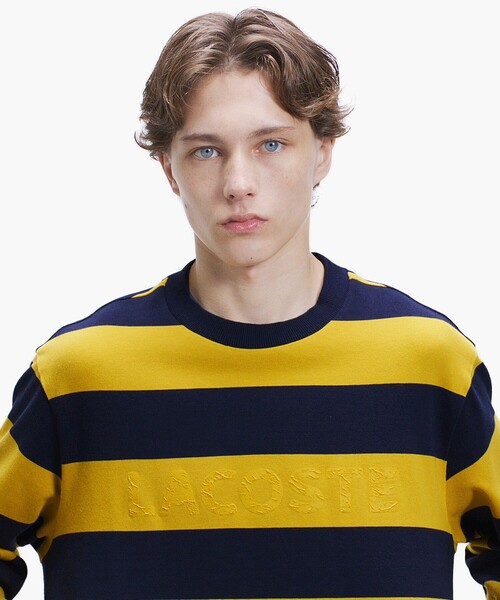 LACOSTE(ラコステ)の「テクスチャーロゴ ボーダーロングスリーブTシャツ(Tシャツ/カットソー・メンズ・アイボリー/イエロー/ダークグレー・4/3/2/5)」の19枚目の写真