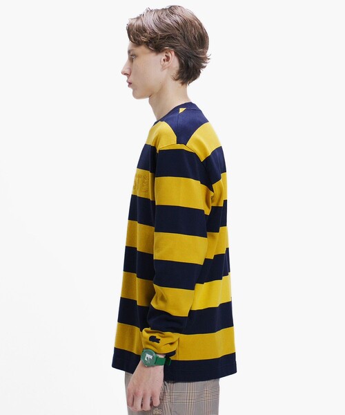 LACOSTE(ラコステ)の「テクスチャーロゴ ボーダーロングスリーブTシャツ(Tシャツ/カットソー・メンズ・アイボリー/イエロー/ダークグレー・4/3/2/5)」の21枚目の写真