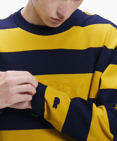 LACOSTE(ラコステ)の「テクスチャーロゴ ボーダーロングスリーブTシャツ(Tシャツ/カットソー・メンズ・アイボリー/イエロー/ダークグレー・4/3/2/5)」の22枚目の写真