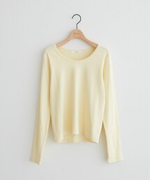 リブUネックロングスリーブ