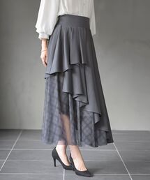 ホットフィックスチュール切替アシメスカート