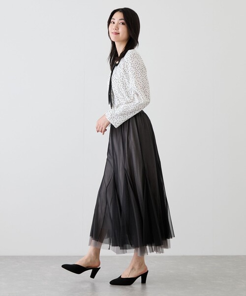 Jayro(ジャイロ)の「アシメナロータイブラウス(シャツ/ブラウス・レディース・ベージュ系その他/ネイビー/ホワイト系その他4/ブルー系その他2/ホワイト系その他2・M)」の14枚目の写真