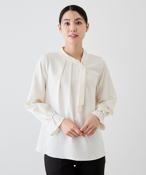 Jayro(ジャイロ)の「アシメナロータイブラウス(シャツ/ブラウス・レディース・ベージュ系その他/ネイビー/ホワイト系その他4/ブルー系その他2/ホワイト系その他2・M)」の16枚目の写真