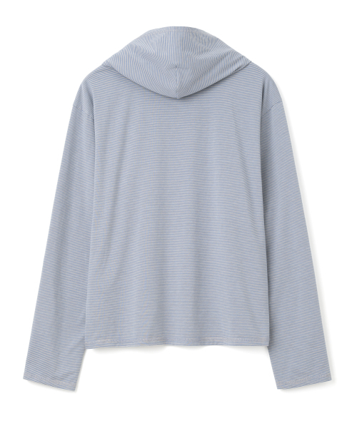 Millo Archive（ミロ アーカイブ）の「リネンストライプフーディ [マルチブルー]（パーカー・レディース・その他・MEDIUM/LARGE/X-LARGE）」の5枚目の写真