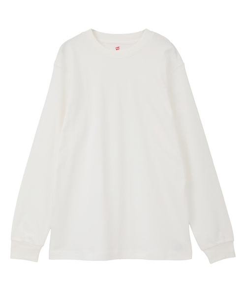SOFFITTO(ソフィット)の「【Hanes/ヘインズ】クルーネックスムースロングスリーブ(Tシャツ/カットソー・レディース・ホワイト・FREE)」の1枚目の写真