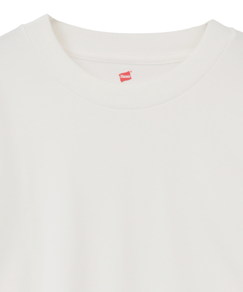 SOFFITTO(ソフィット)の「【Hanes/ヘインズ】クルーネックスムースロングスリーブ(Tシャツ/カットソー・レディース・ホワイト・FREE)」の3枚目の写真