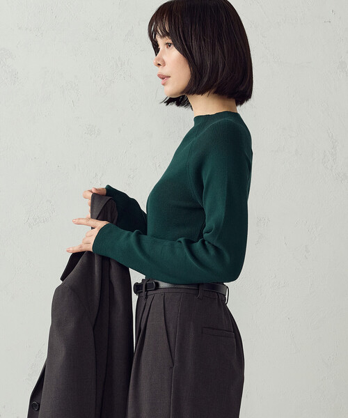 COMME CA ISM(コムサイズム)の「マシンウォッシャブル ハイネックニット(ニット/セーター・レディース・ネイビー/チャコール/グリーン/ホワイト・M/L)」の9枚目の写真