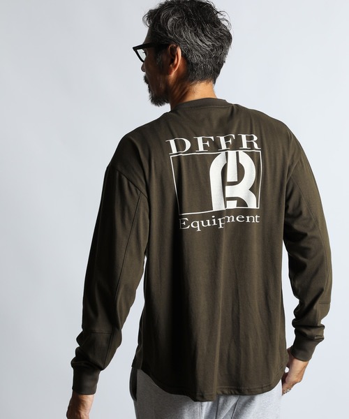 BLACK LABEL〕GRAPHIC PRINT ROUND HEM L/S TEE：吸湿速乾 T/C天竺