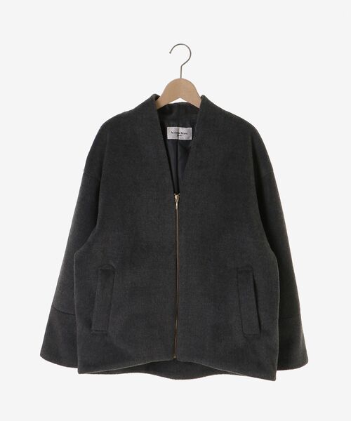 le.coeur blanc(ルクールブラン)の「ノーカラージップミドルコート(ノーカラーコート・レディース・チャコールグレー/ライトグレー/サックスブルー・38)」の17枚目の写真