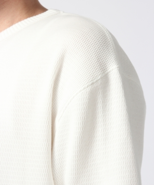 HARE（ハレ）の「セミロングハニカムカットソー(HARE)（Tシャツ/カットソー・メンズ・オフホワイト/グレー/ブラック・MEDIUM/SMALL）」の6枚目の写真